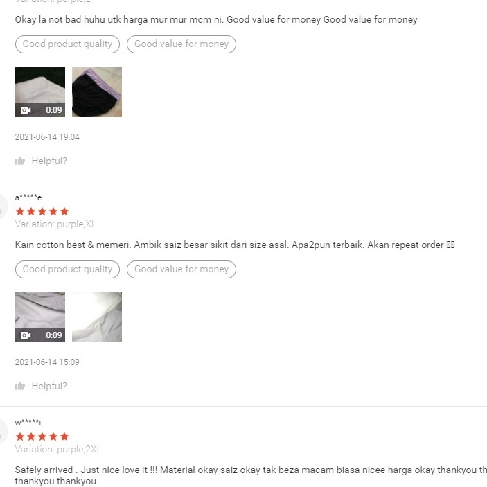 SMY Quần lót cotton màu trơn đơn giản