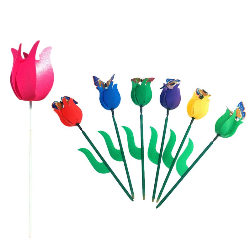 Chong Chóng Gió Hình Hoa Tulip Trang Trí Ban Công Cho Bé