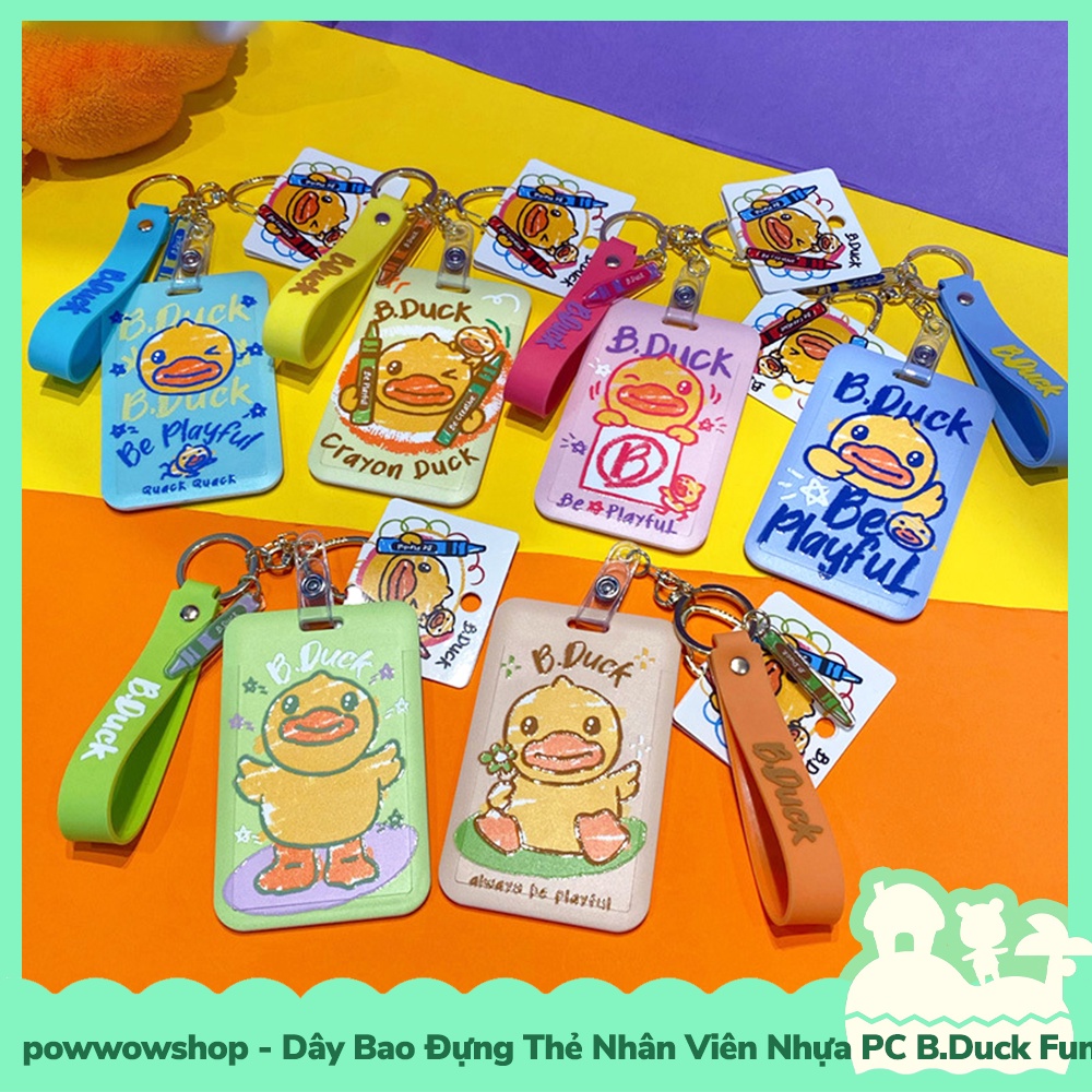 [Sẵn VN - Hỏa Tốc] Dây Móc Khóa Bao Đựng Thẻ Nhân Viên Nhựa PC+Acrylic Mẫu B.Duck Vịt Vàng Vui Nhộn