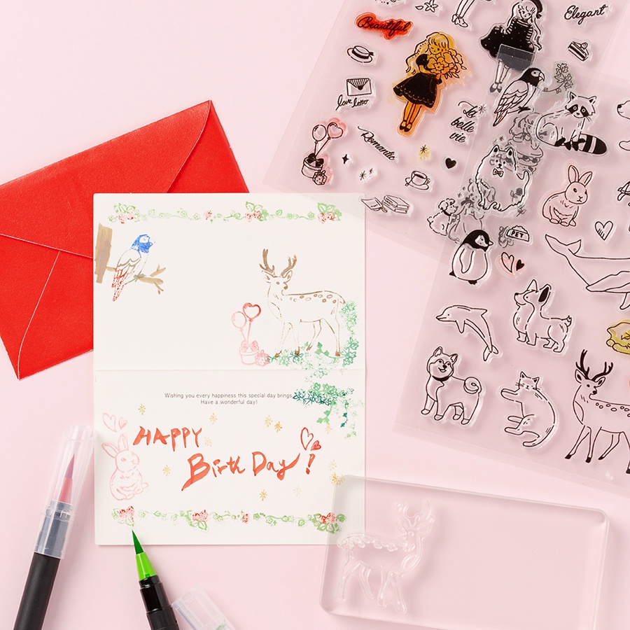 Tem Dán Sticker Stamp ARTBOX Hàn Quốc Hình Động Vật Trang Trí Cho Sổ Tay Thường Ngày