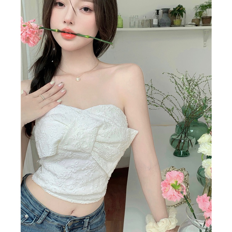 Áo Ống Không Tay Phối Nơ Thời Trang Dành Cho Nữ