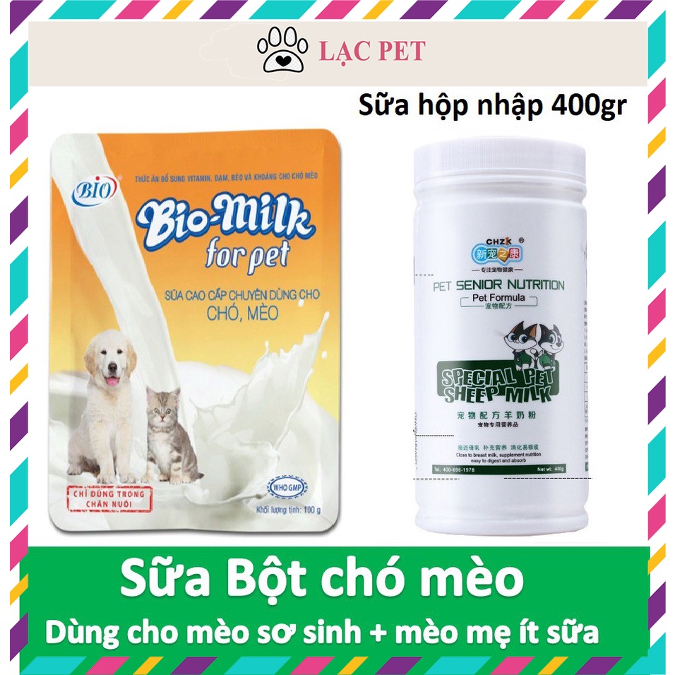 Sữa BIO milk cho chó mèo (2 loại) Loại sữa bột Biomilk dùng để nuôi chó mèo sơ sinh