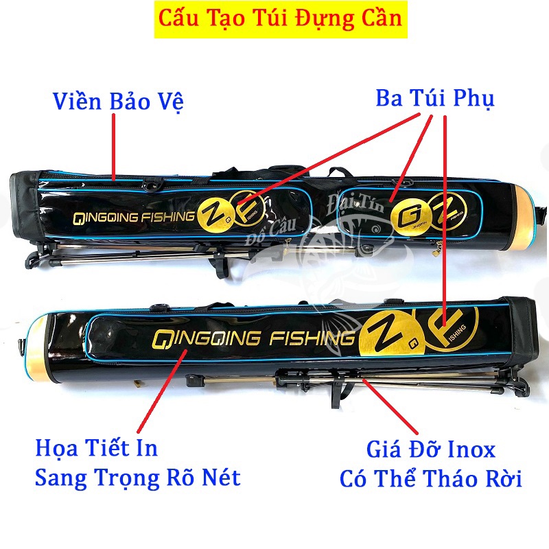 Bao Đựng Cần Câu 1m25 Dạng Cứng Chất Liệu Da Cao Cấp Chống Nước Chuyên Đựng Cần Câu Tay Phụ Kiện Câu Đài