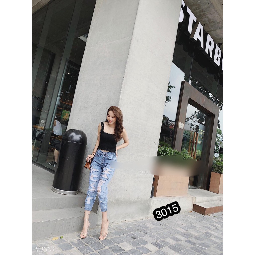 XẢ HÀNG SIỂU RẺ_Quần Jeans Nữ Rách Gối Cao Cấp OHS3015 | BigBuy360 - bigbuy360.vn