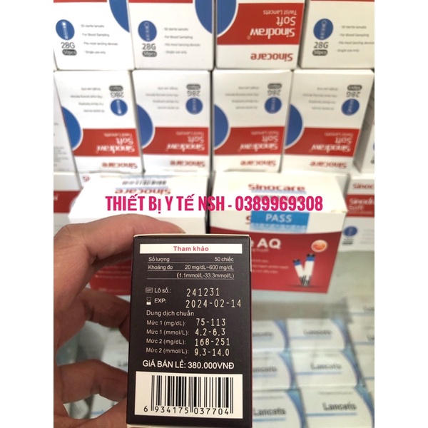 ❤️ Hộp 50 que test thử đường huyết cho máy Sinocare Safe AQ, que test thử đường huyết tiểu đường sinocare safe AQ