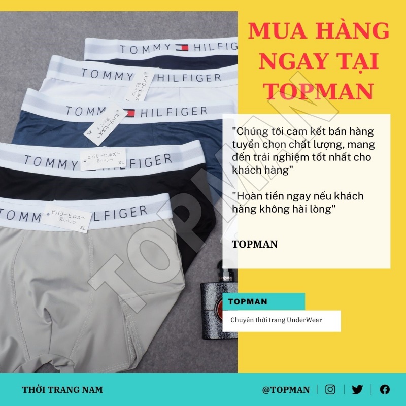 Quần sịp đùi nam Quần Lót Boxer Nam chất liệu thun lạnh cực thoáng mát TM01 | TOPMAN