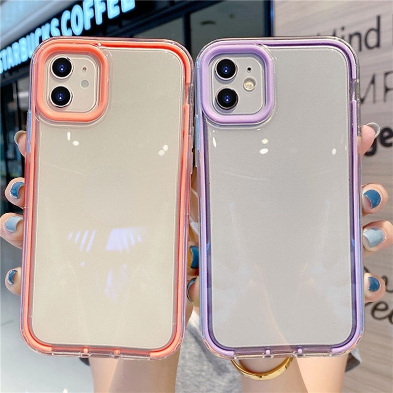 Ốp Điện Thoại Trong Suốt Chống Sốc Màu Kẹo Cho Samsung A52S 5G A32 A22 A02S A03S A12