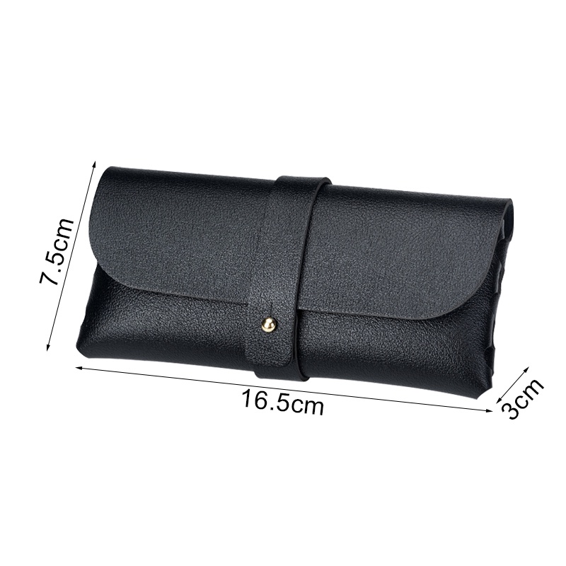 1 Hộp Đựng Mắt Kính Bằng Da PVC Có Khóa Cài Ốp