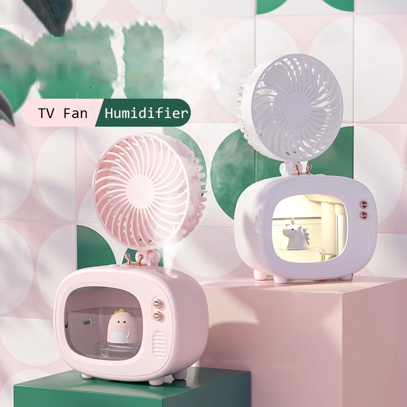 Quạt làm mát phun sương Fnelse thiết kế hình TV tích hợp đèn cho văn phòng/nhà ở