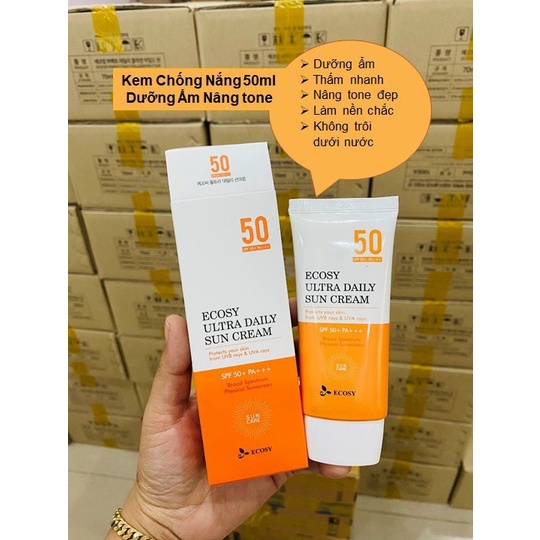 Kem chống nắng dưỡng trắng Ecosy cho da khô 50ml