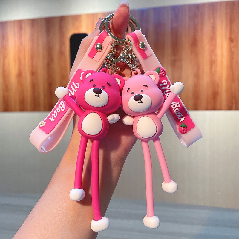 Móc Khóa Hình Gấu Bông Chân Dài Dễ Thương Bằng pvc