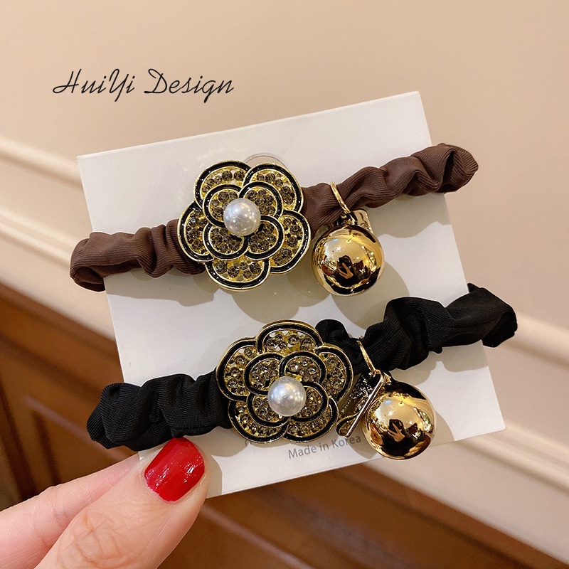 Dây Buộc Tóc Cỡ Lớn Đính Đá Phong Cách Retro Sang Trọng 2022