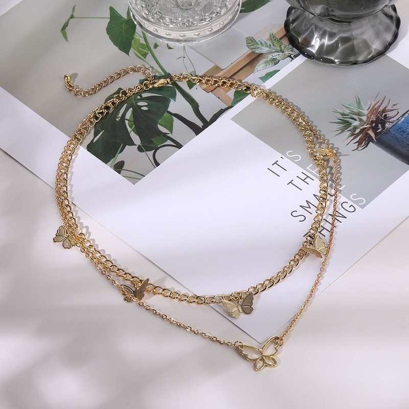Vòng cổ nhiều lớp mặt hình bướm kiểu hàn quốc thời trang cho nữ