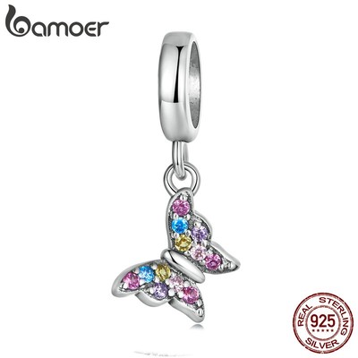 Mặt trang sức BAMOER bạc 925 hình bướm dành cho nữ