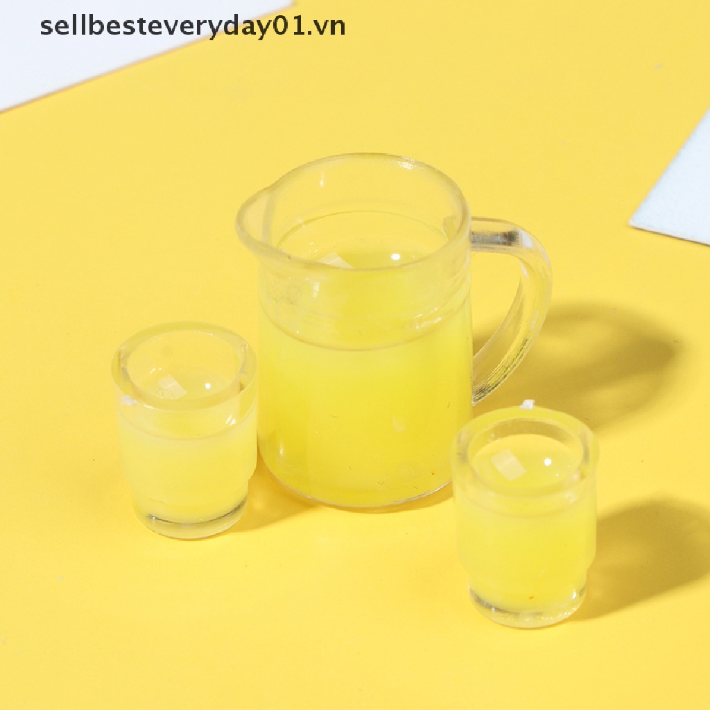 Set 3 Chai Nước Ép + 2 Ly Đồ Chơi Búp Bê Cỡ 1 / 12