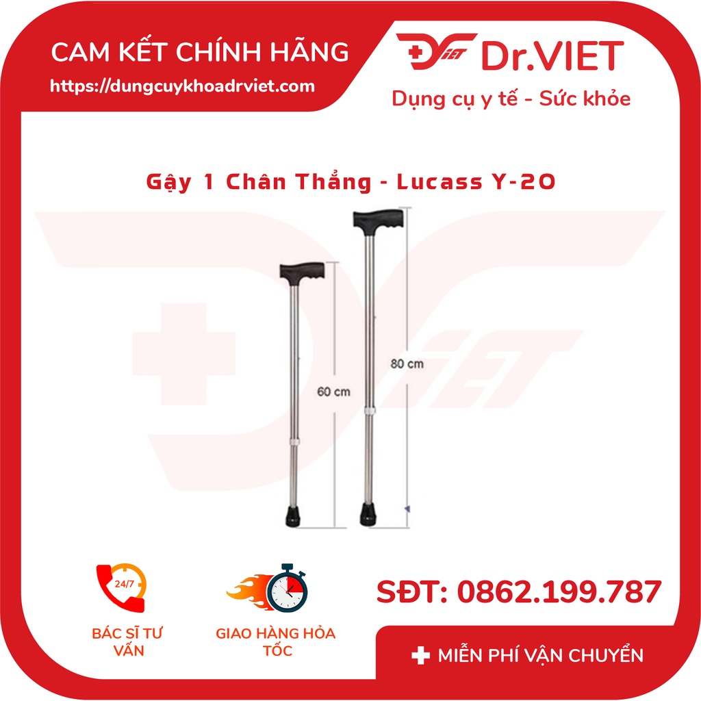 GẬY 1 CHÂN THẲNG( GIÚP CHỐNG TRƠN TRƯỢT, TẠO ĐỘ VỮNG CHẮC CHO VIỆC ĐI LẠI CỦA NGƯỜI GIÀ ) - DRVIET