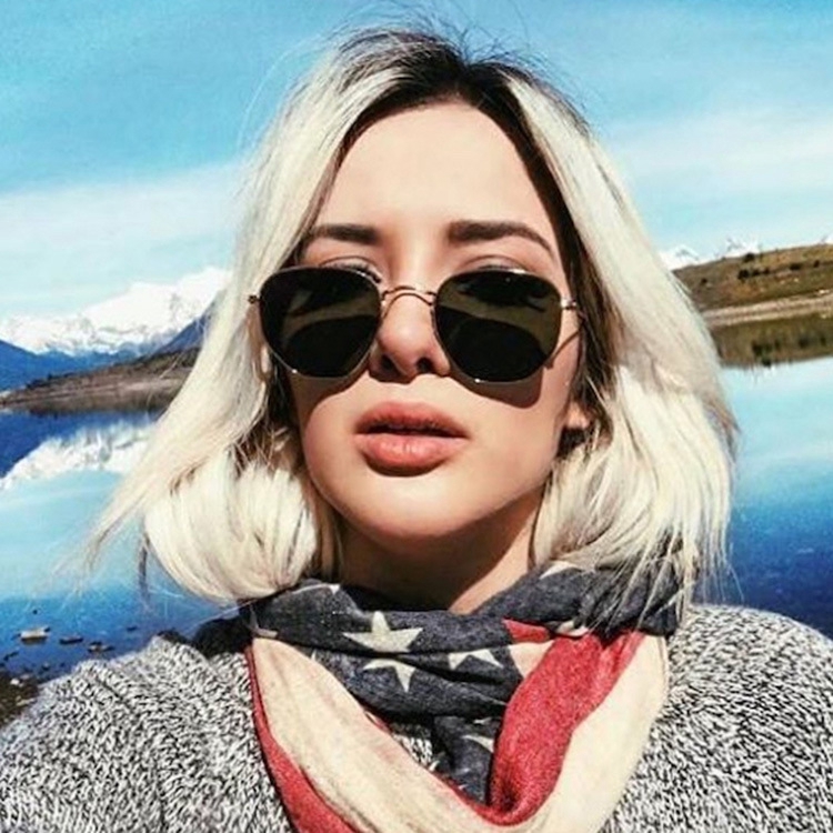 Kính Mát Gọng Kim Loại Chống Tia UV400 Phong Cách Cổ Điển