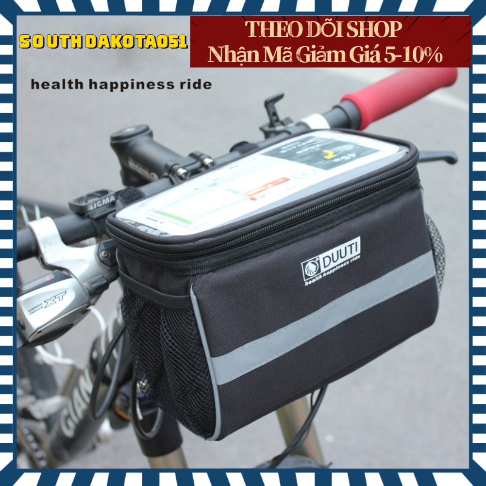 Hàng HOT DUUTI Túi treo đựng đồ phía trước cho xe đạp màu đen chống nước tiện dụng【Southdakota051】