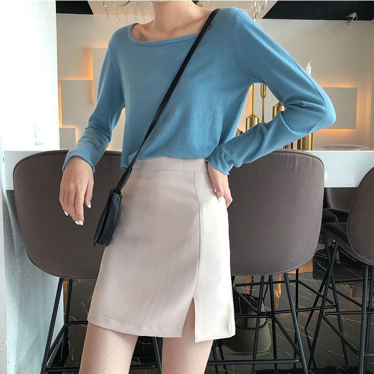 Chân Váy Chữ A Xẻ Tà Thời Trang Hàn Quốc Dành Cho Nữ