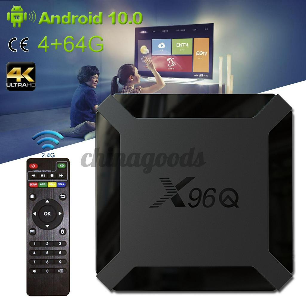 Hộp giải mã TV khuếch đại âm thanh 4G+64GB 4k X96Q Android 10.0 H313 2.4g Wifi