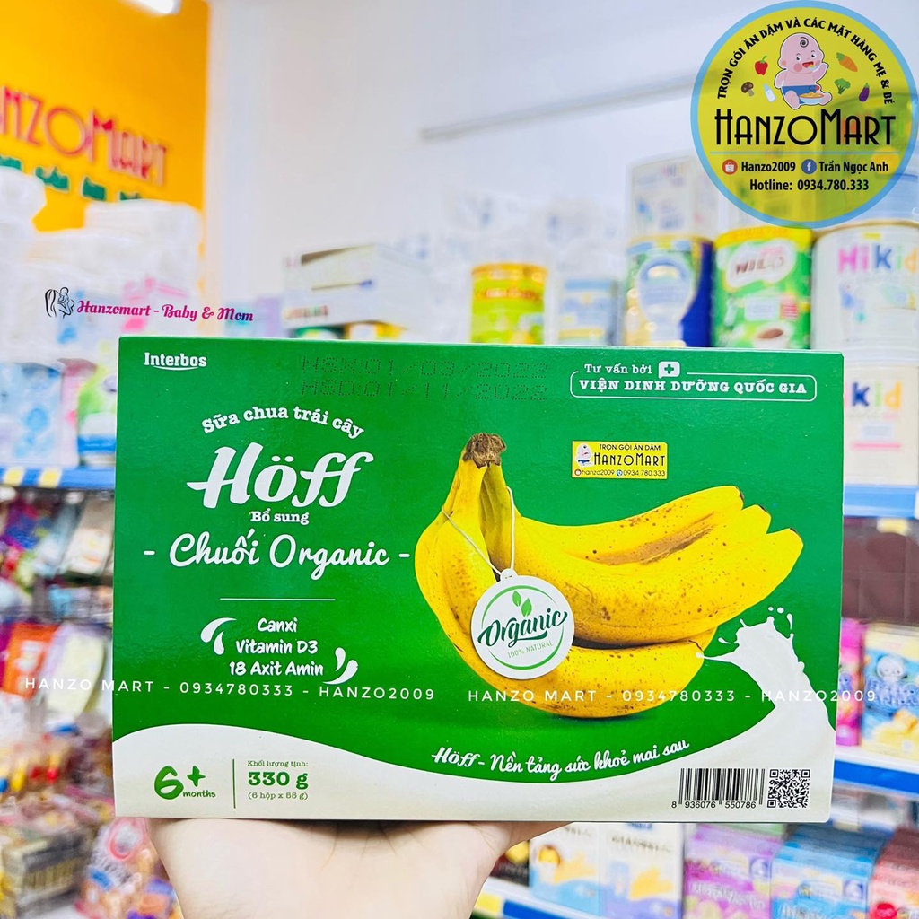 Sữa chua Hoff trái cây cao cấp (lốc 4 hộp) 6m+