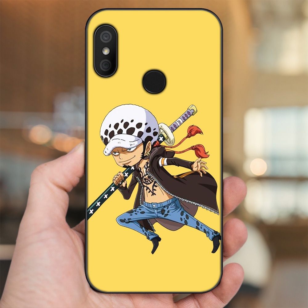 Ốp lưng Xiaomi Redmi 6 Pro, Mi A2 Lite viền đen in hình Law One Piece
