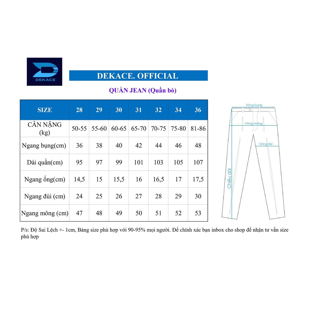 Quần Bò Rách Dekace Vải Jean Mềm Co Giãn