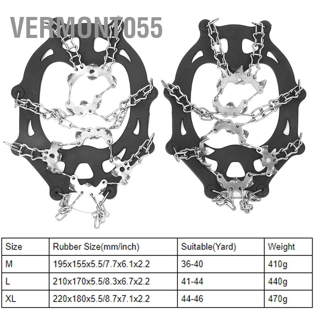 Vermont055 A Pair 19 Teeth Outdoor Climbing Ice Crampons Stainless Steel Welding Anti-Slip Shoe Snow Grips Spikes Cleats