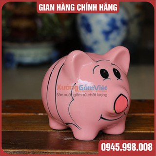 [HEO ĐẤT] HEO ĐẤT HÌNH GẤU HỒNG SIÊU CUTE DÀNH CHO BÉ YÊU NHÀ BẠN- HÀNG GỐM SỨ BÁT TRÀNG AN TOÀN TUYỆT ĐỐI-MEN BÓNG ĐẸP