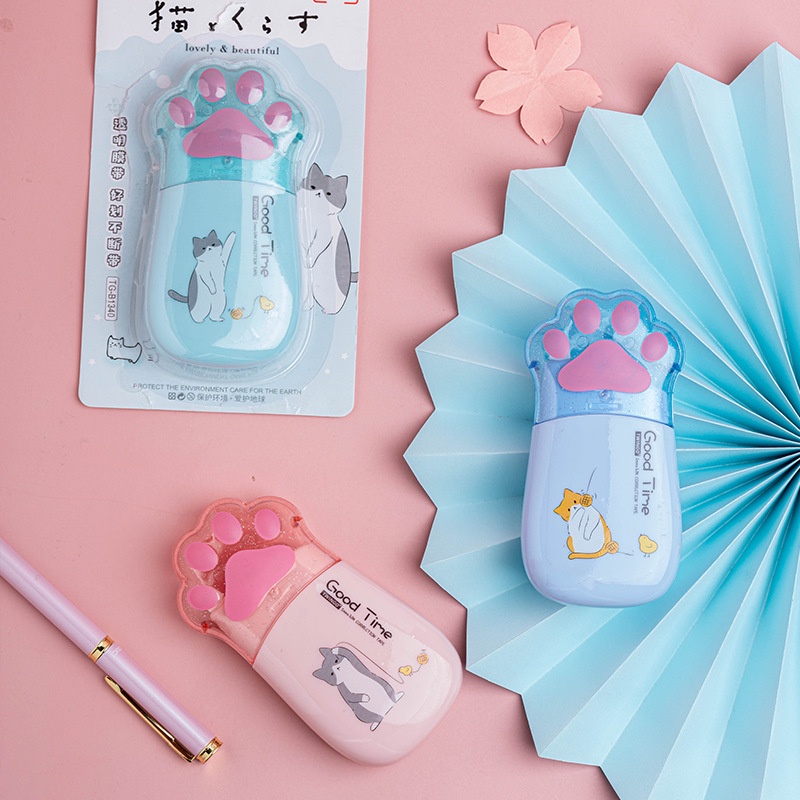 Băng Keo Chỉnh Sửa Loại Lớn Hình Chân Mèo Dễ Thương 5mm*30m