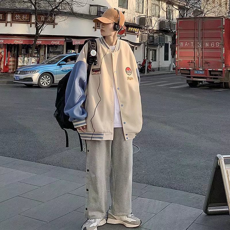 Áo khoác bóng chày dáng rộng thời trang xuân thu cá tính