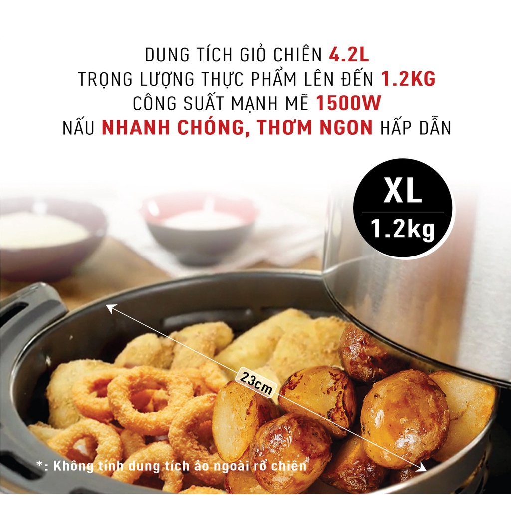 Nồi chiên không dầu 4.2L Tefal EY401D15 1500W - Hàng chính hãng