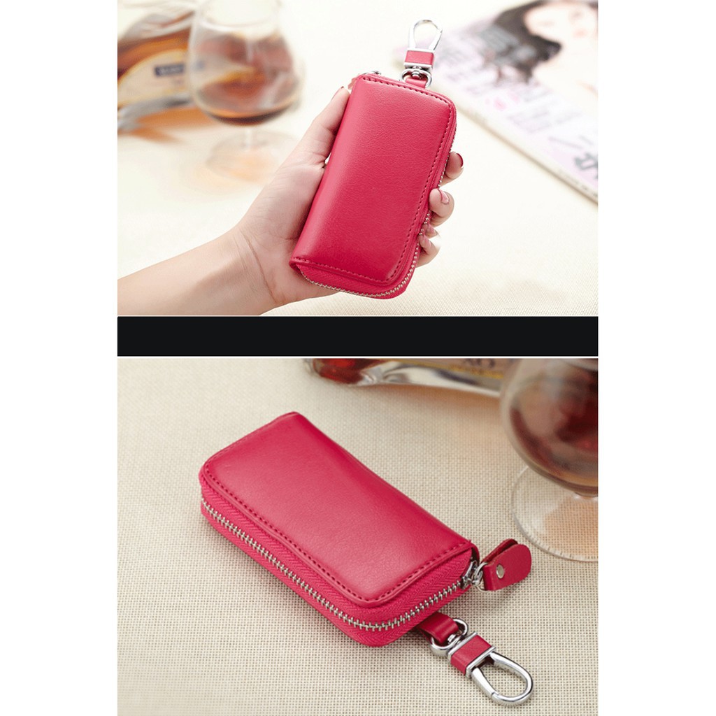 Ví da bò thật nhiều ngăn đựng chìa khóa