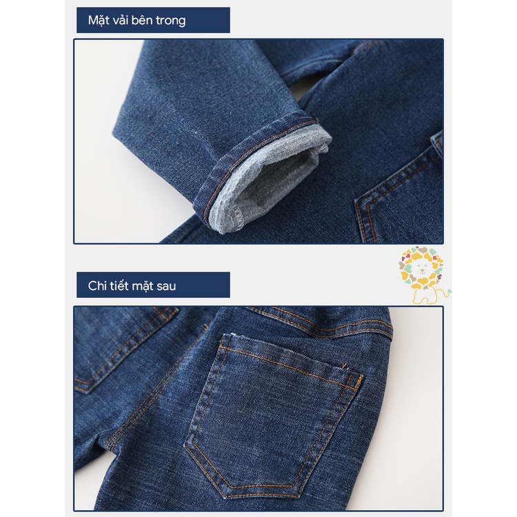 Quần jean bé trai quần bò trẻ em quần jeans dài cho bé WELLKIDS chất cotton mẫu mới 2021