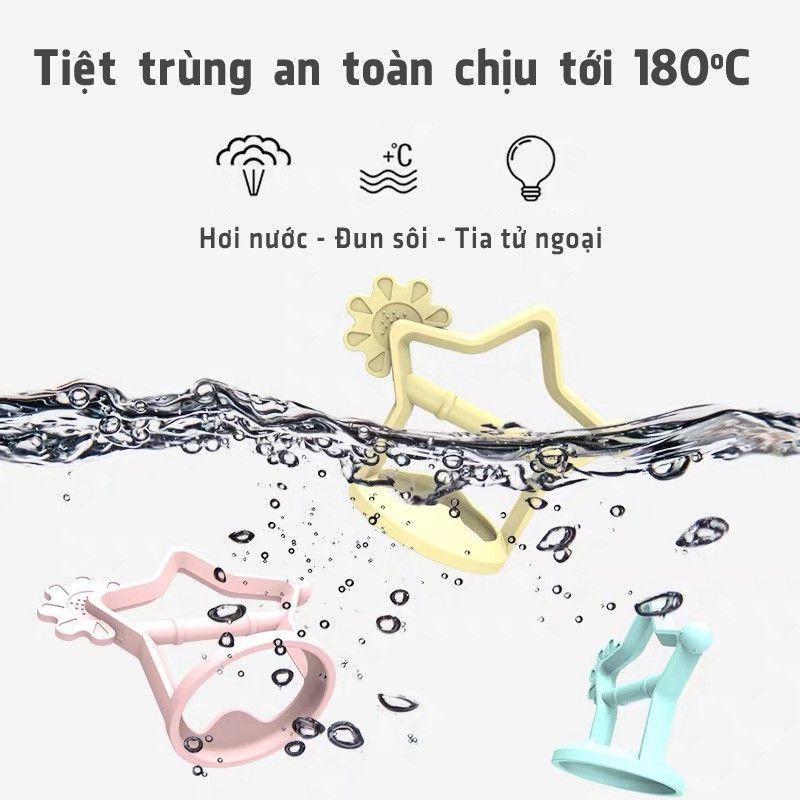 Đồ chơi cho bé, đồ chơi trẻ em,Gặm nướu silicone Kichilachi hình ngôi sao, đồ chơi ngậm nướu có quai cầm cho bé từ 3m