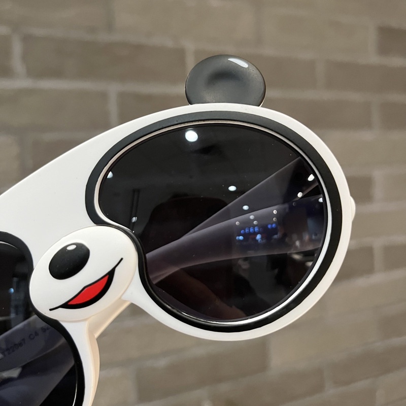 Gấu trúc dễ thương đeo kính râm cho trẻ em Bé trai Bé gái Kính râm phân cực Chất liệu silicone Bóng râm cho trẻ em