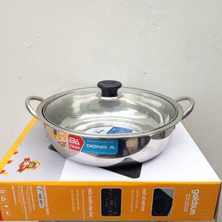 NỒI LẨU INOX 28CM ĐÔNG Á NẮP KÍNH