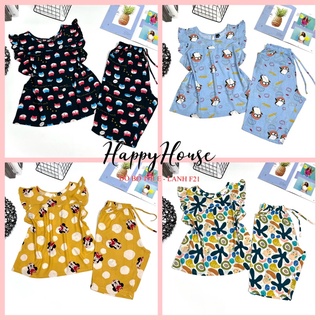 Đồ bộ tole nữ, Bộ Lanh Lửng Cánh Tiên VNXK F21 45-75kg, chất tole loại 1 mềm mịn mát