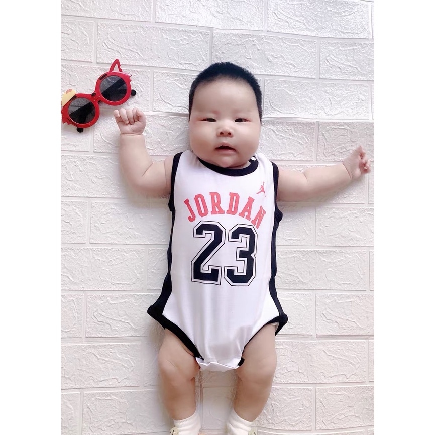 Bộ Áo Liền Quần + Mũ Bóng Rổ NBA Jd Jordan 23 Cho Bé Trai