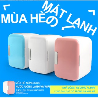 TỦ LẠNH MINI 4L TRÊN Ô TÔ & PHÒNG KHÁCH Hàng mới 100% MÀU PASTEL CỰC YÊU