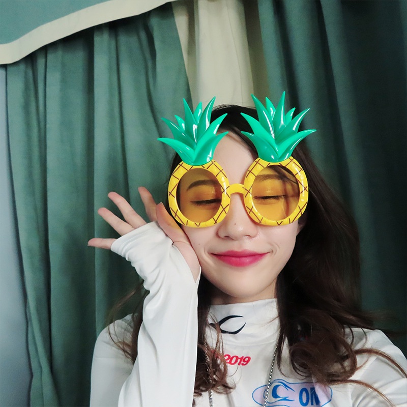 Mắt Kính Hình Quả Dứa Phong Cách Hawaii Hàn Quốc Vui Nhộn