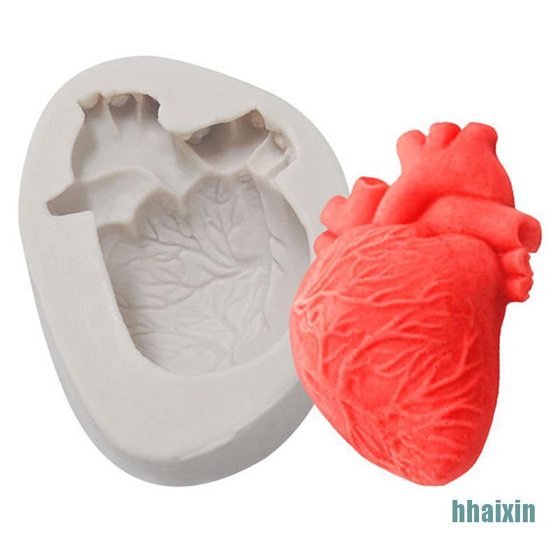 1 Khuôn Làm Bánh / Xà Phòng Bằng Silicone Hình Trái Tim 3d Phong Cách Halloween