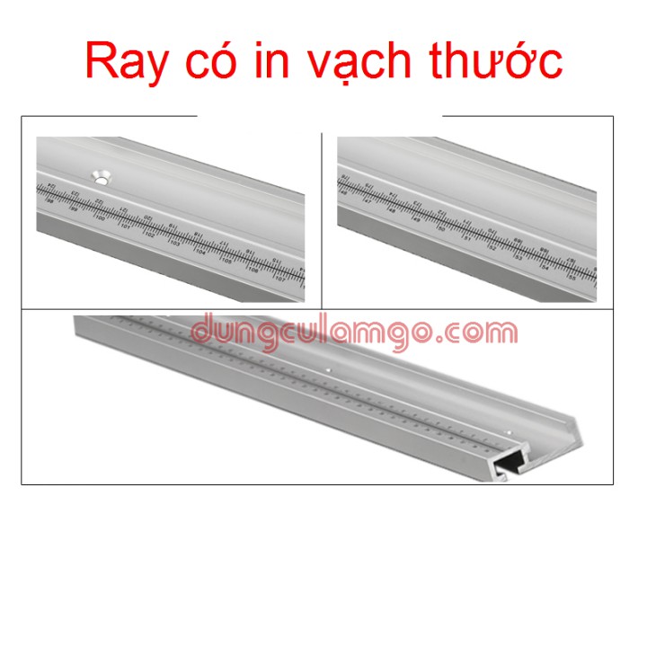 Thanh ray 100cm chế máy cưa và phay bàn (có in vạch thước)