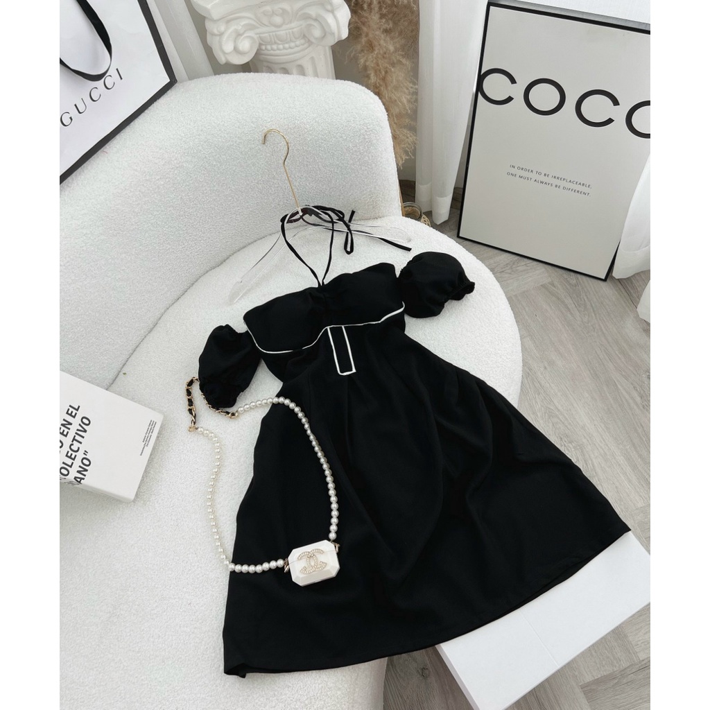 Đầm Cúp Ngực Trễ Vai Chất Đủi Trơn Mềm Mại