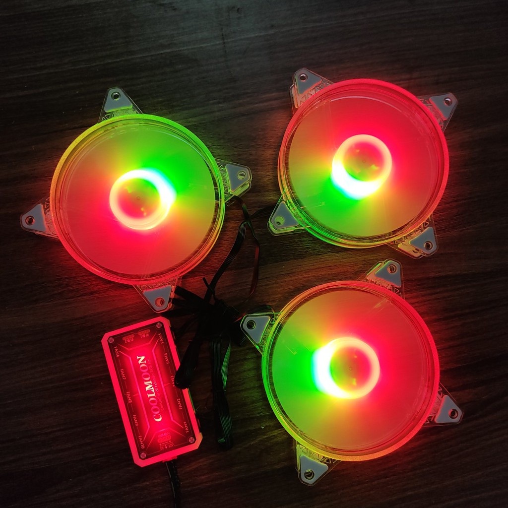 Quạt tản nhiệt máy tính, Fan Led VIP RGB đồng bộ Hub Quạt Coolmoon