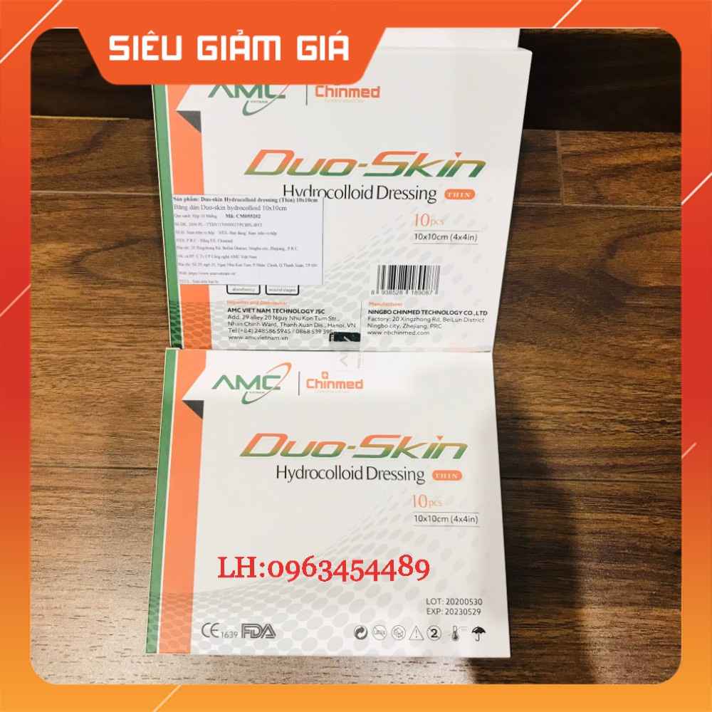 [CHÍNH HÃNG AMC] Băng dán Duo -Skin Hydrocolloid - Băng dán chăm sóc vết thương bỏng, loét tì đè