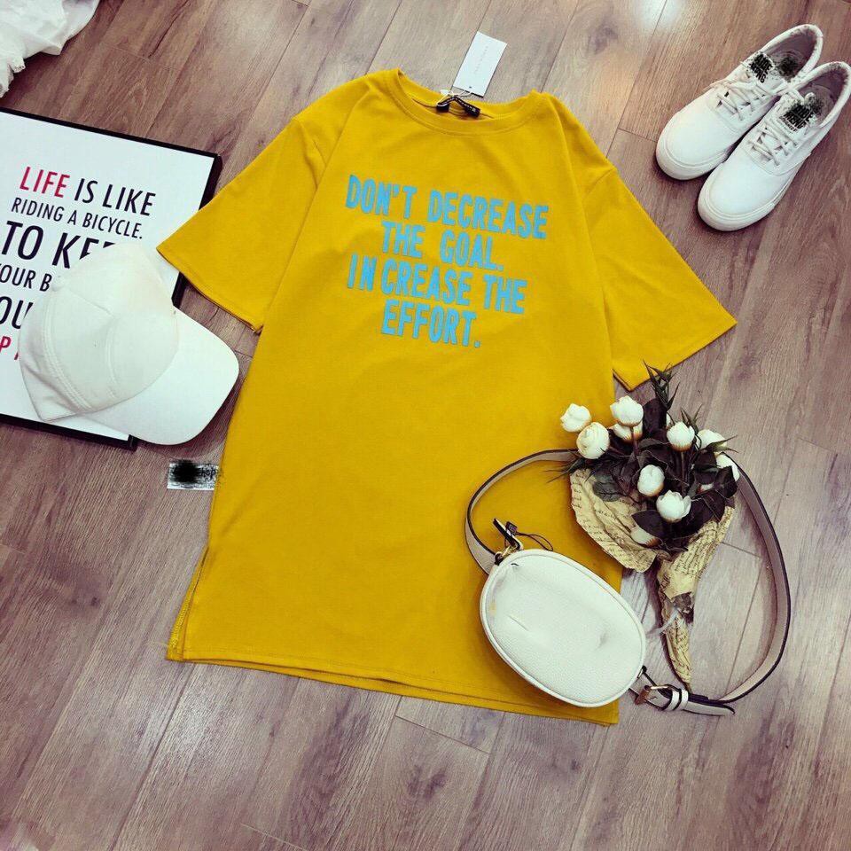 Đầm suông nữ form rộng dáng ngắn xẻ tà | BigBuy360 - bigbuy360.vn