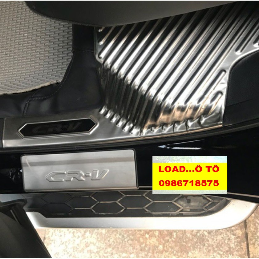 Ốp Bậc Cửa, Nẹp Bước Chân Trong, Ngoài Xe Honda CRV 2022-2018 Hàng Inox