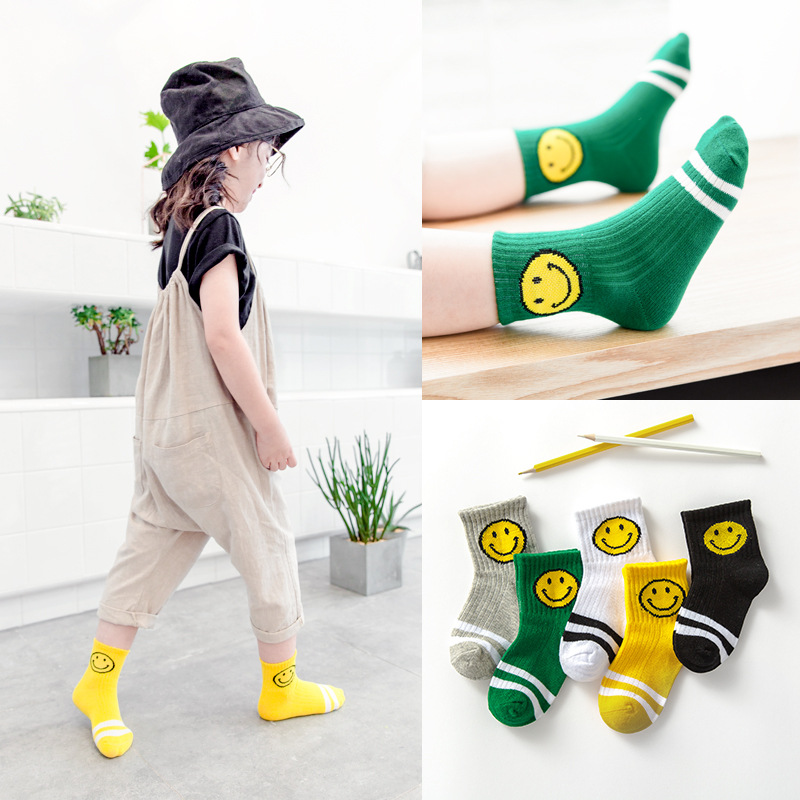 Set 5 đôi tất cotton AYUER phong cách Hàn Quốc xinh xắn thời trang cho bé