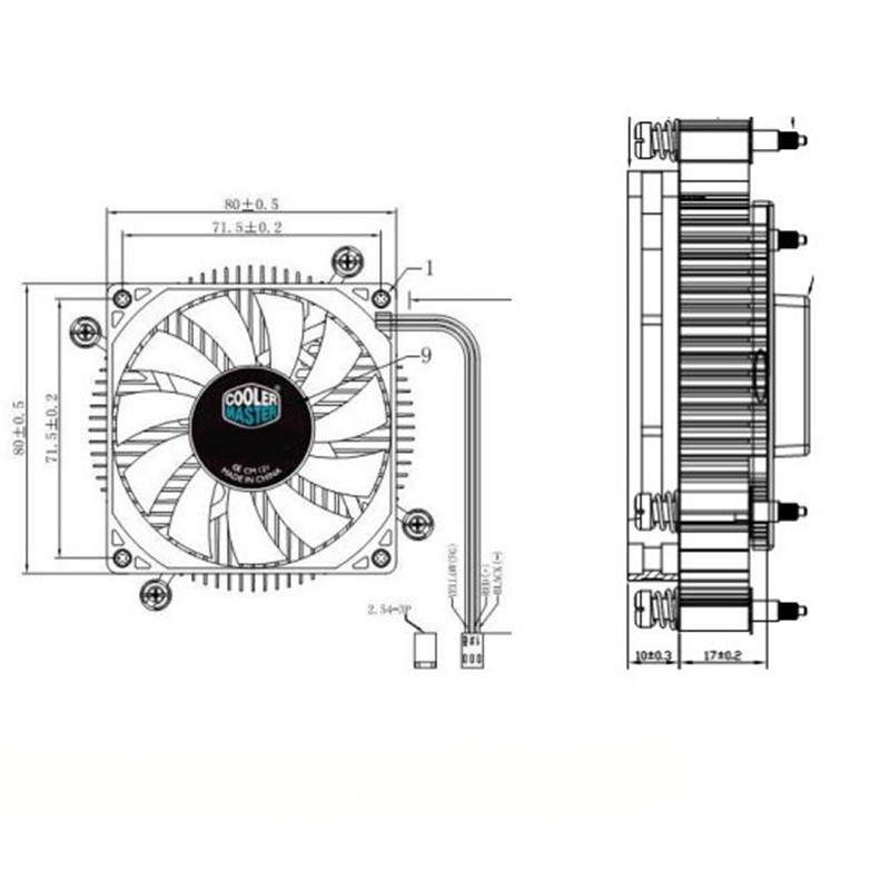 COOLER MASTER Quạt Tản Nhiệt Cpu Mini H115 80mm Cho Pc Intel Lga 1155 1156 1151 1150 | BigBuy360 - bigbuy360.vn